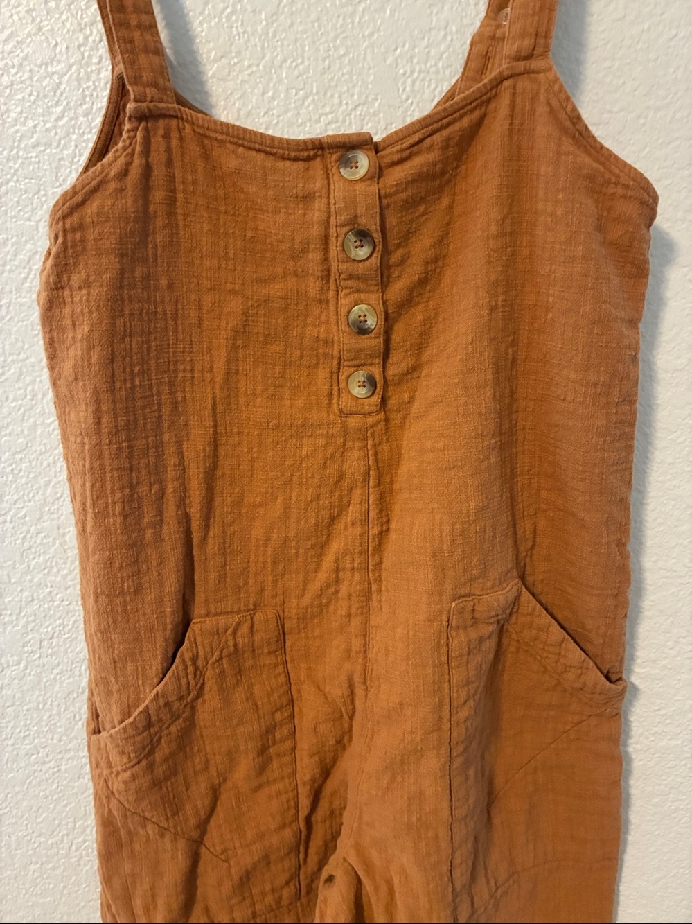 Billabong Daydream Women's Wide-Leg Button-Front Jumpsuit in Rust - Picture 3 of 7